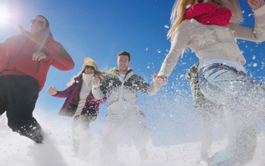 Fun with colleagues and friends in winter sports locations in Obertauern, Austria